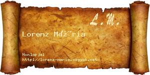 Lorenz Mária névjegykártya