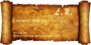 Lorenz Mária névjegykártya
