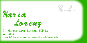 maria lorenz business card